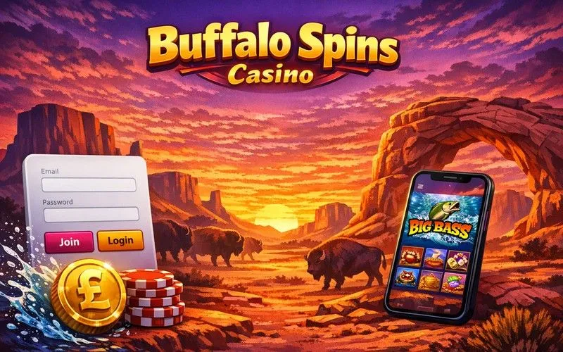 Buffalo Spins login page hero banner